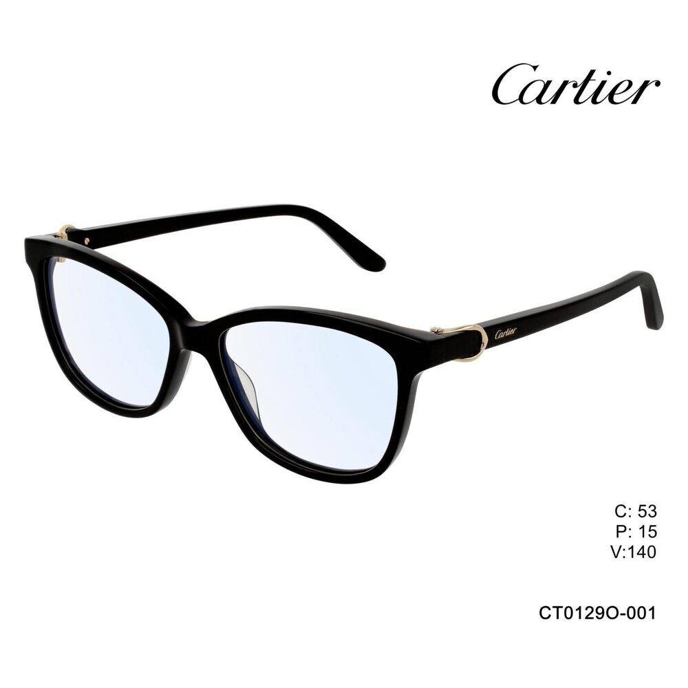 Cartier CT0129o-001 Eyeglasses Black Acetate